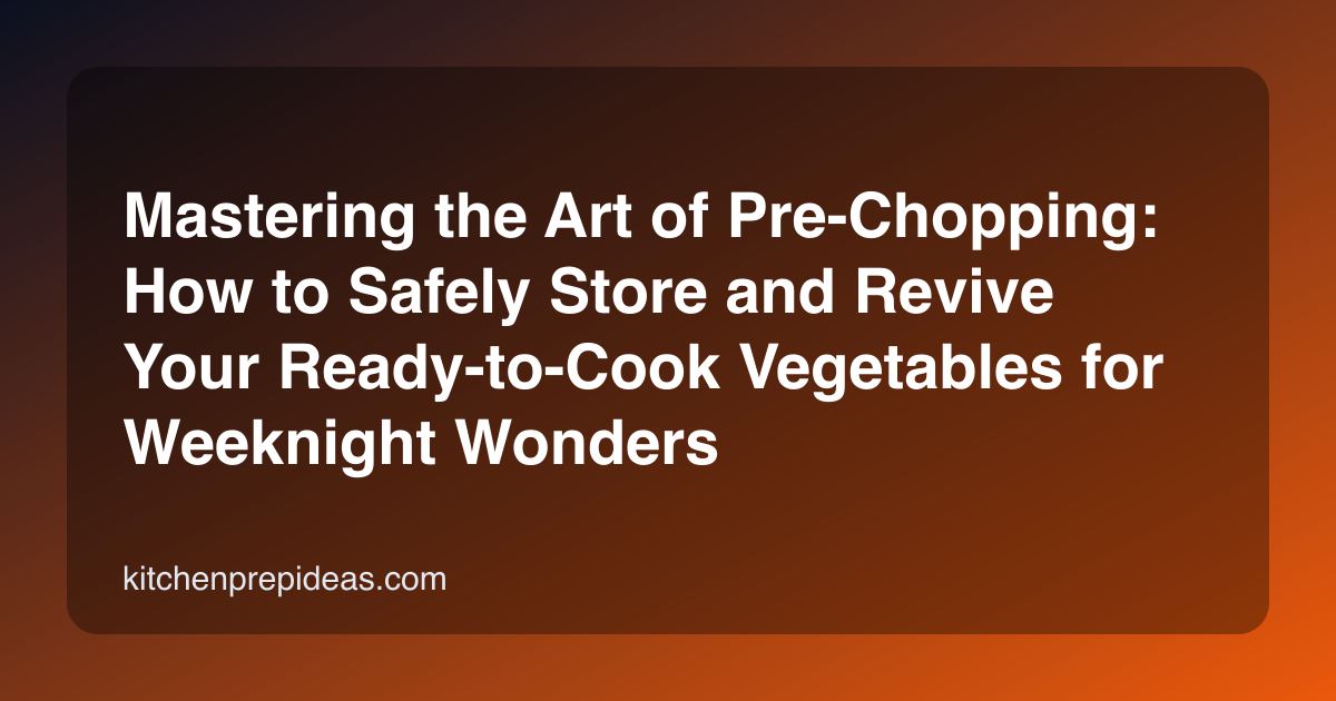 Mastering the Art of Pre-Chopping: How to Safely Store and Revive Your Ready-to-Cook Vegetables for Weeknight Wonders