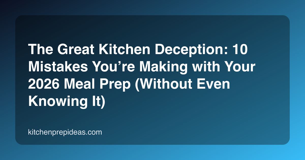The Great Kitchen Deception: 10 Mistakes You’re Making with Your 2026 Meal Prep (Without Even Knowing It)